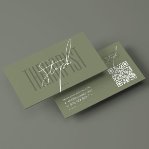 Minimal Physiotherapeutische Signatur Sage Modern Visitenkarte