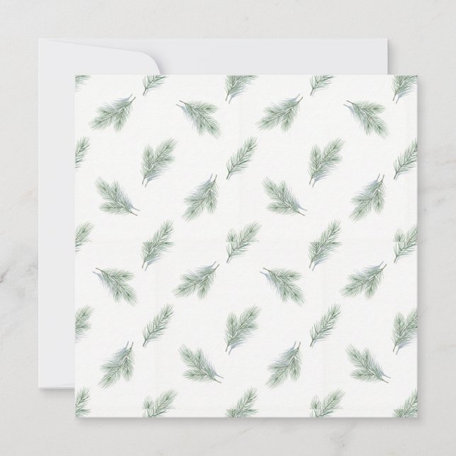 Minimal Pine Corporate Christmas Pattern Karte (Vorderseite)