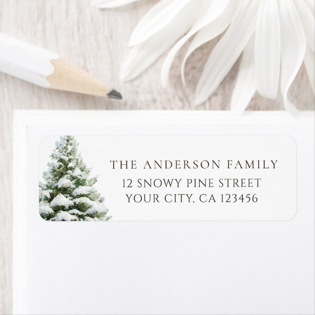 Minimal Pine Tree Christmas Address (Insitu)