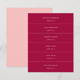 Minimal Pink Fuchsia Magenta Hochzeit Platzkarten