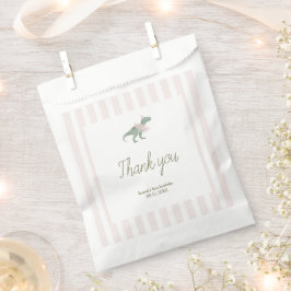 Minimal Pink T Rex Tutu Girl Birthday Favor Bags Geschenktütchen
