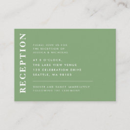 Minimal Pistachio Moderne Hochzeitsempfehlung Begleitkarte
