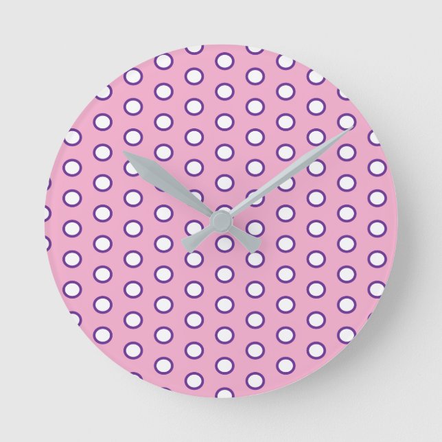 Minimal Polka Dot round clock Runde Wanduhr (Vorderseite)