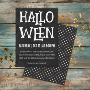 Minimal Polka Dots Halloween-Party Einladung