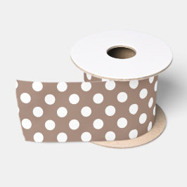 Minimal Polka Dots Muster Erde neutraler Schatten Satinband