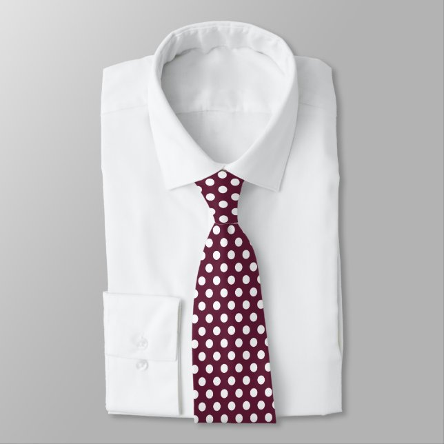 Minimal Polka Dots Muster Pflaumenschaden Krawatte (Gebunden)