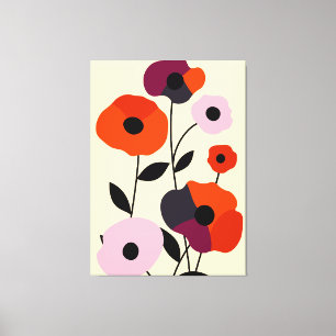 Minimal Poppy Bloom Leinwanddruck
