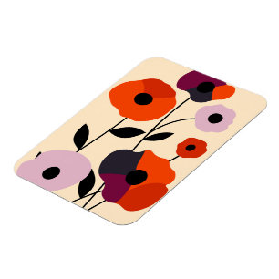 Minimal Poppy Bloom Magnet