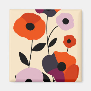 Minimal Poppy Bloom Magnet