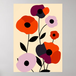 Minimal Poppy Bloom Poster