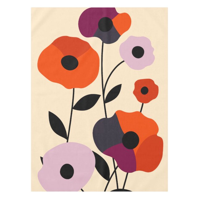 Minimal Poppy Bloom Tischdecke (Vorderseite)