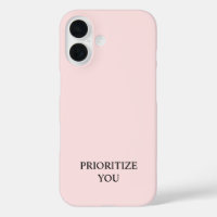 Minimal Priorisieren Sie Zitat Pastell Rosa