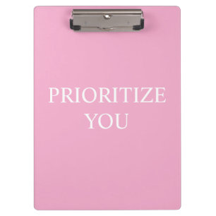 Minimal Priorisieren Sie Zitat Staubiges Rosa Pink Klemmbrett
