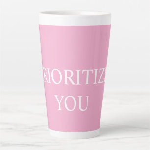 Minimal Priorisieren Sie Zitat Staubiges Rosa Pink Milchtasse