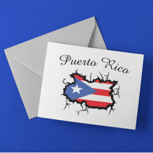 Minimal Puerto Rico Karte Nationalflagge