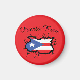 Minimal Puerto Rico Karte Nationalflagge Magnet