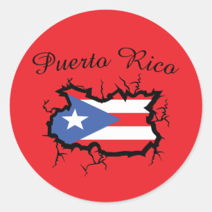 Minimal Puerto Rico Karte Nationalflagge Runder Aufkleber