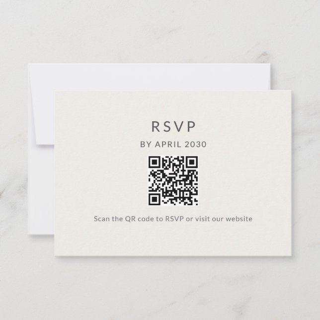 Minimal QR RSVP Wedding Card (Vorderseite)