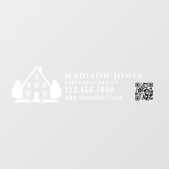 Minimal Real Estate Agent Rustic House Car QR Code Fensteraufkleber (Blatt)