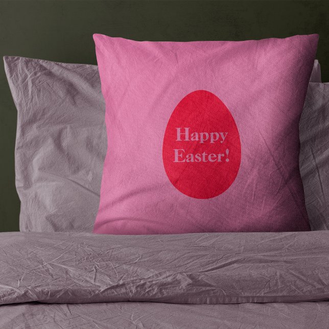 Minimal red and pink egg Easter Kissen (Von Creator hochgeladen)