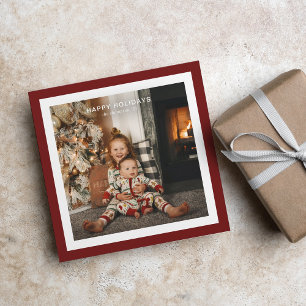 Minimal Red Bold Square Border 1 Foto Weihnachten