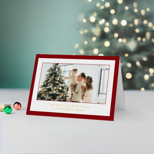 Minimal Red Border Foto Elegante Weihnachten (Feiertag In Situ 2)