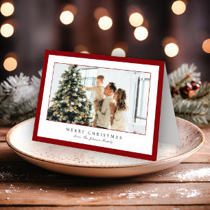 Minimal Red Border Foto Elegante Weihnachten