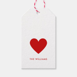 Minimal Red Heart Liebe Einfach Modernes Personali Geschenkanhänger