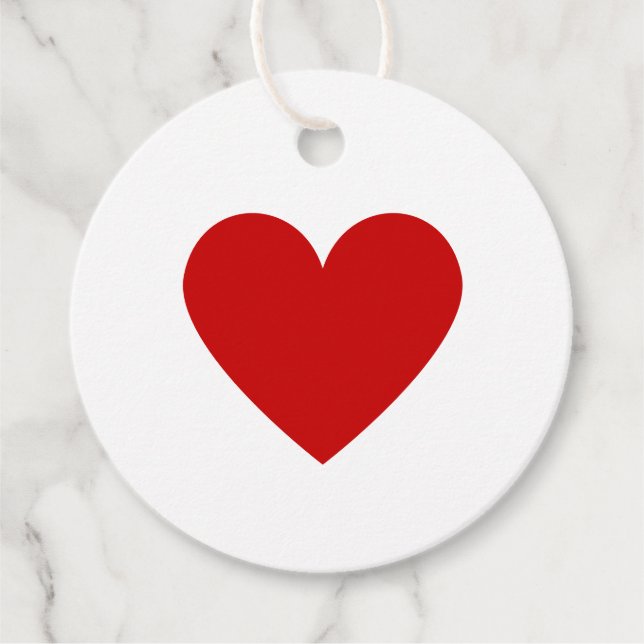 Minimal Red Heart Liebe Einfach Modernes Valentine Geschenkanhänger (Vorderseite)