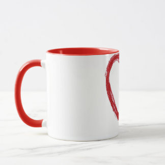 Minimal Red Heart Mug | Simple Love Coffee Cup Tasse