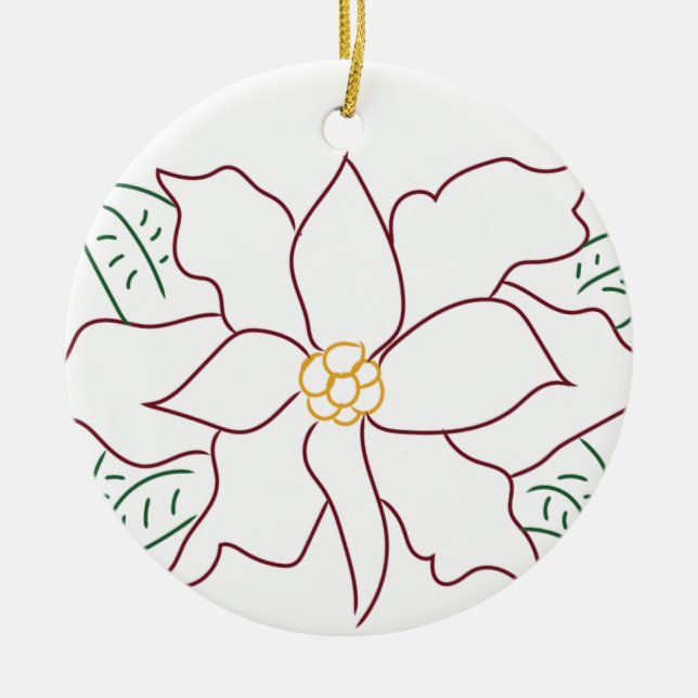 Minimal Red Poinsettia Ornament (Vorne)