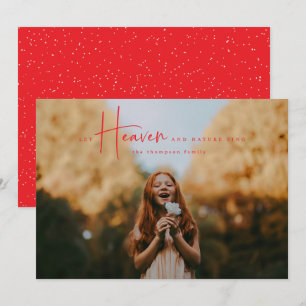Minimal Red Religiday Foto Card Feiertagskarte