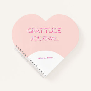 Minimal Retro Blush Rosa Herz Dankesblatt Notizbuch