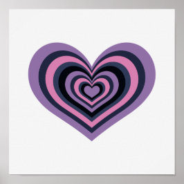 Minimal Retro Heart Wall Art Poster