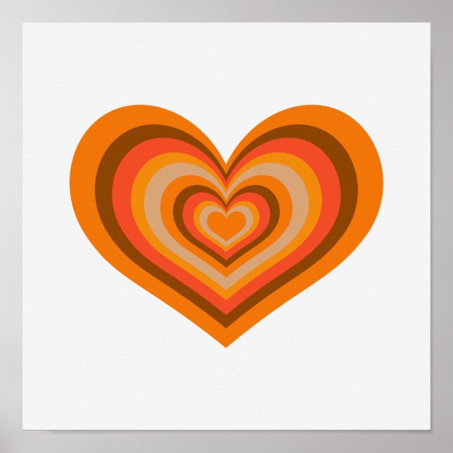 Minimal Retro Heart Wall Art Poster (Vorne)