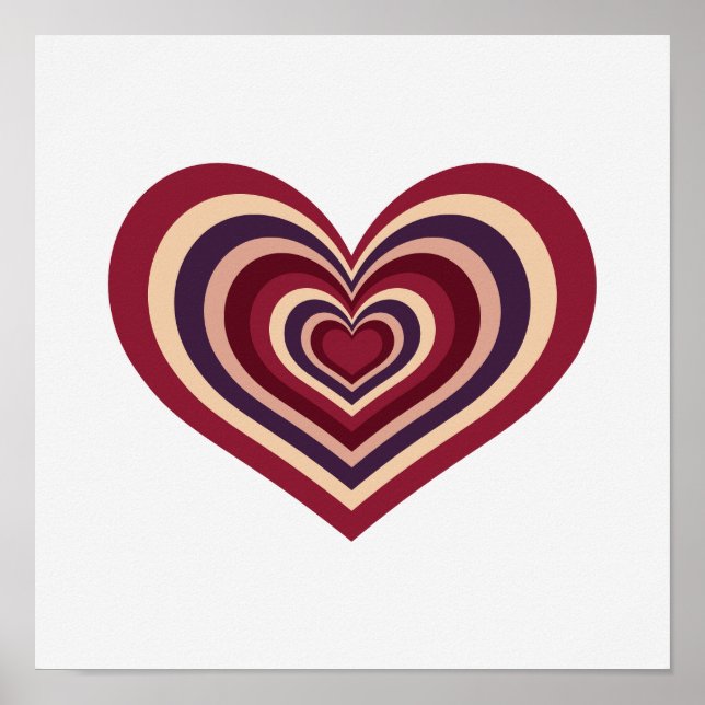 Minimal Retro Heart Wall Art Poster (Vorne)