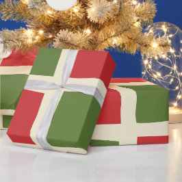 Minimal Retro Moderner Weihnachtsmann Karo Grosses Geschenkpapier