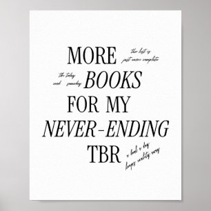 Minimal & Retro 'Nie endende TBR' Buchübersicht Poster