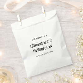 Minimal Retro Schwarz und Weiß Bachelorette Wochen Geschenktütchen