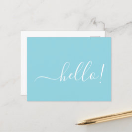 Minimal Robin Egg Blue Hallo Postcard für Hinweise Postkarte