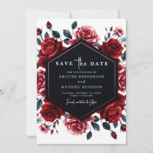 Minimal Romance Crimson Red Wedding Save The Date