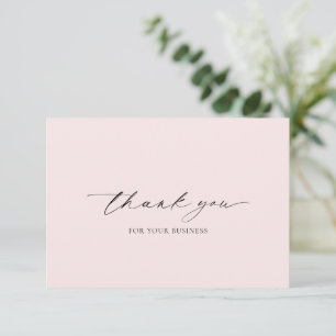 Minimal Rosa Einfache Elegante Modernes Business Dankeskarte
