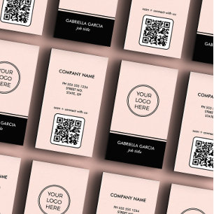 Minimal rosa Ihre QR-Code-Visitenkarte für Ihr Log Visitenkarte