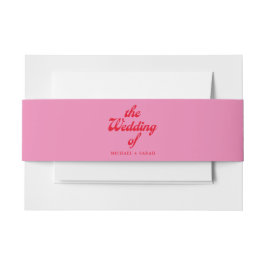 Minimal rosa Retro Hochzeit Einladungsbanderole