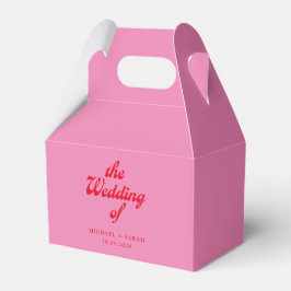 Minimal rosa Retro Hochzeit Geschenkschachtel