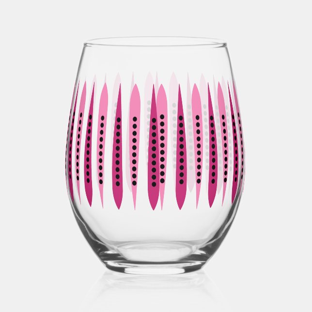 Minimal rosa Retro Inspiriert Weinglas Ohne Stiel (Vorderseite)