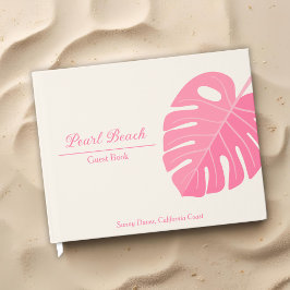 Minimal rosa Tropical Beach Urlaub Vermietung Gästebuch