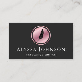 Minimal-Rose-Gold-Logo für den Copywriter, Freelan Visitenkarte