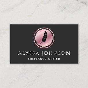 Minimal-Rose-Gold-Logo für den Copywriter, Freelan Visitenkarte