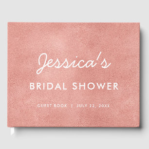 Minimal Rose Gold Modern Bridal Showe Livre d'invi